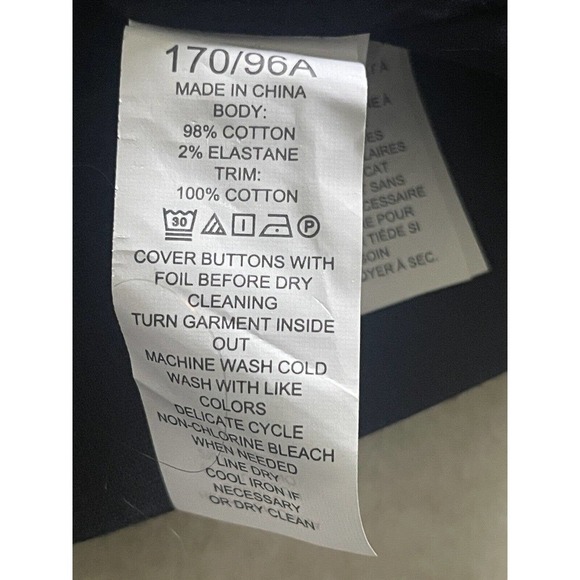 Kate Spade Broome Street Womens Ruffle Utility Military Jacket Navy Blue Button - Picture 14 of 14